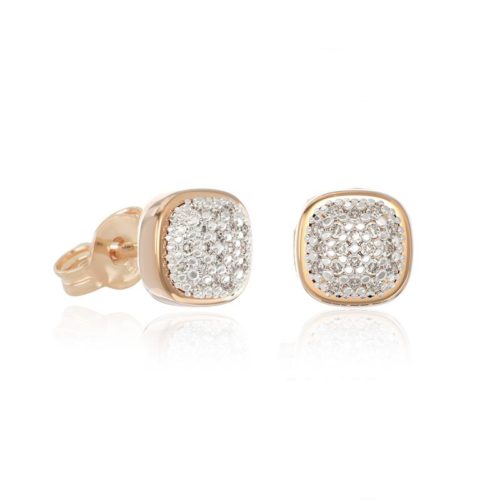 Orecchini in oro 18 kt con pavé di diamanti bianchi naturali