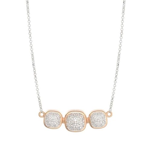 Collana con pendente in oro 18 kt con pavé diamanti bianchi naturali