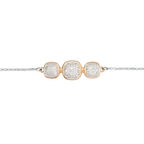 Bracciale in oro 18 kt con elemento centrale in pavé di diamanti naturali
