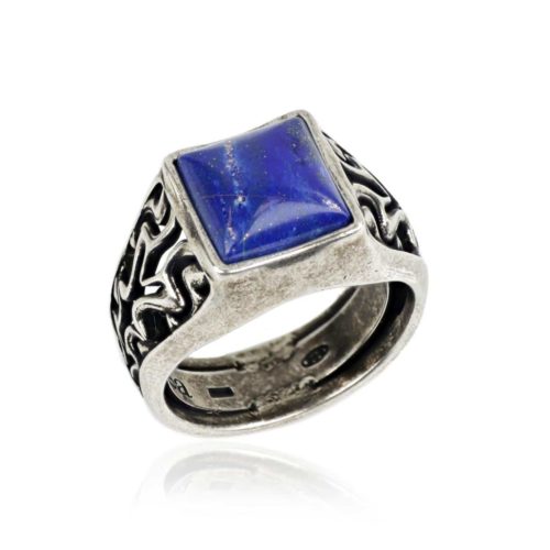 Anello in argento 925 brunito con Pietra - ZAU034