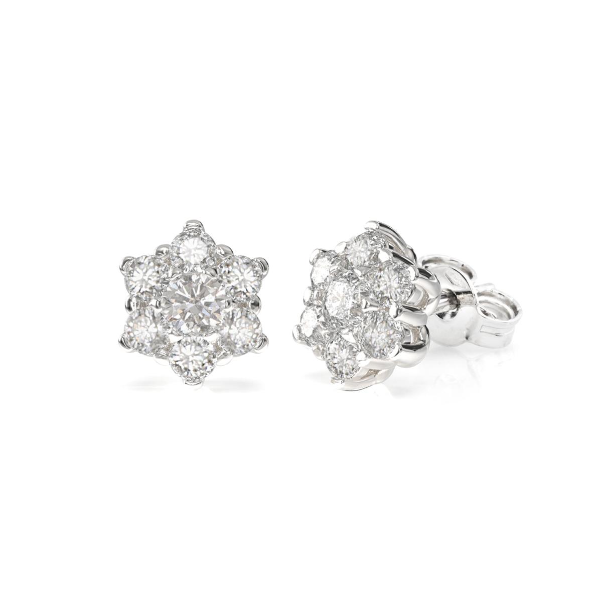 Orecchini in oro bianco 18kt con pavé di diamanti - 717