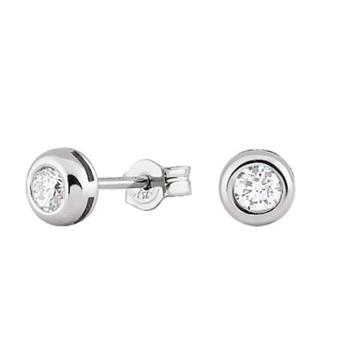 Orecchini punto luce in oro bianco 18kt e diamanti - OD078G55-LB